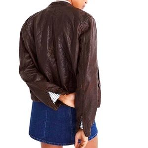 MADEWELL Brown Leather Aviator Bomber Jacket